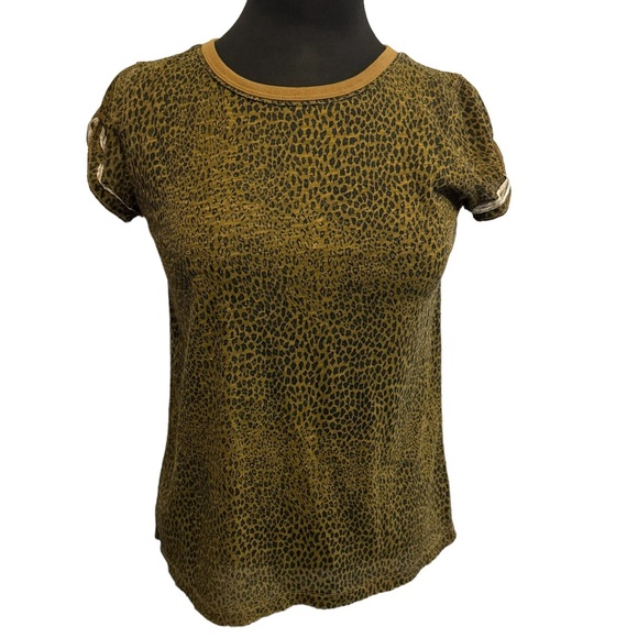 Free People We The Free Size Small Clare Animal Printed Leopard Cheetah T-Shirt - Picture 3 of 14